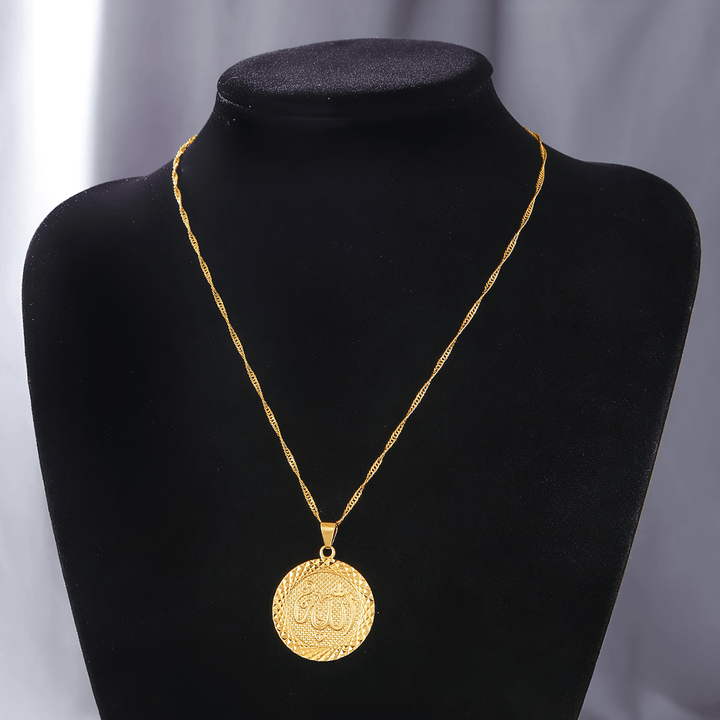 HilalHaven Allah Calligraphy Gold Round Pendant Necklace——Cultural Mindful Jewelry - image 7
