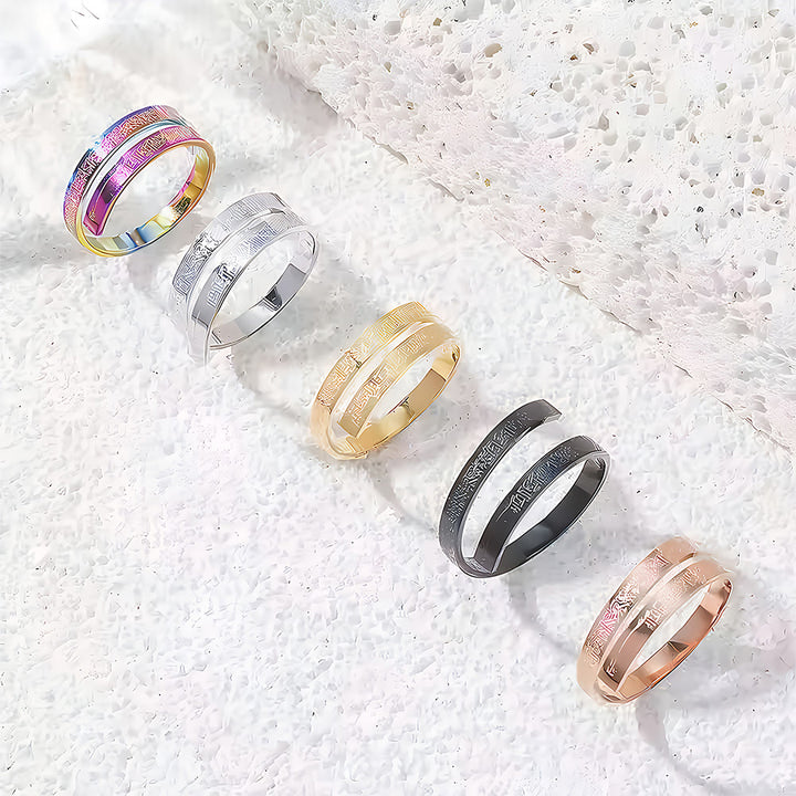 HilalHaven Ayatul Kursi Adjustable Ring —— Stainless Steel Plated Islamic Cultural Mindful Jewelry - image 6