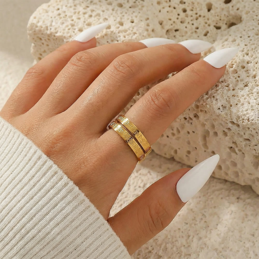 HilalHaven Ayatul Kursi Adjustable Ring —— Stainless Steel Plated Islamic Cultural Mindful Jewelry - image 5