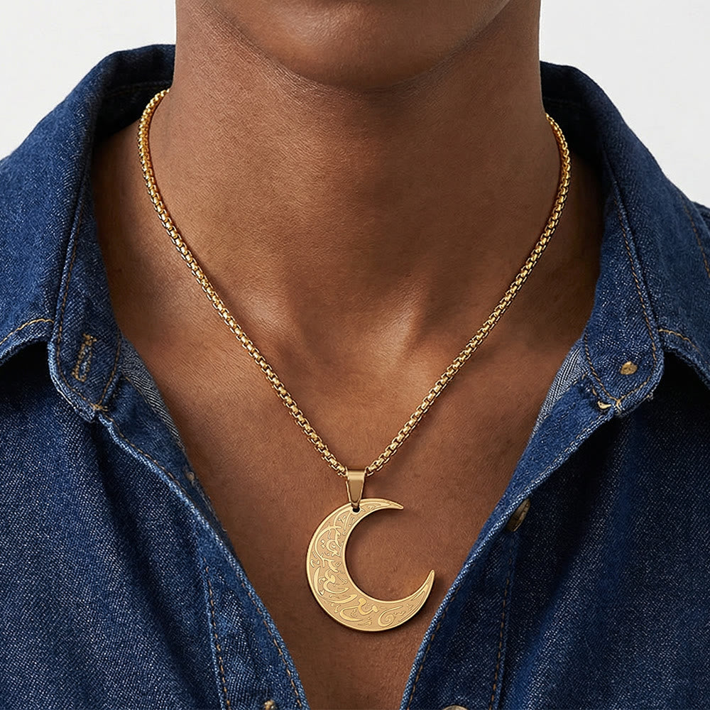 HilalHaven Crescent Moon Sacred Arabic Calligraphy Necklace - image 5