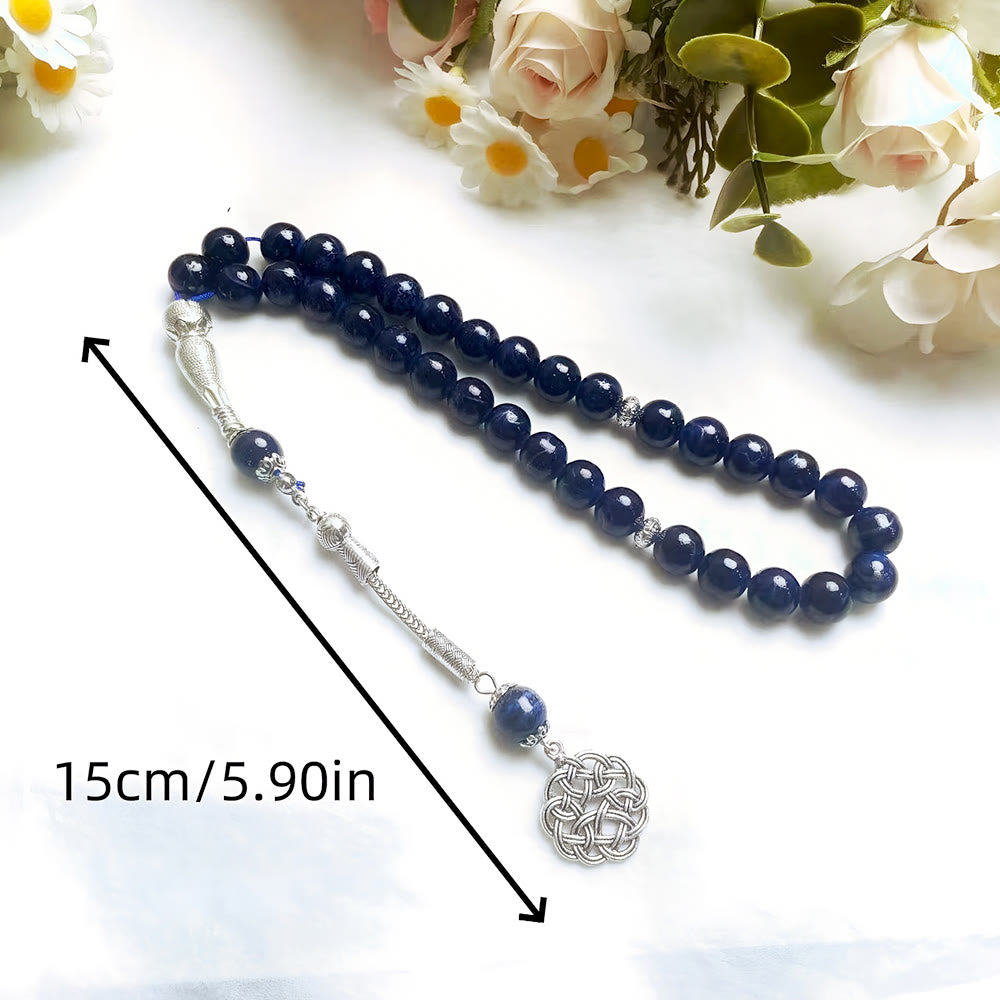HilalHaven 10mm Round Glass 33 Beads Tasbih — Handcrafted Cultural Prayer Beads with Knot - image 4