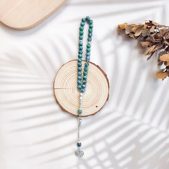 HilalHaven 10mm Round Glass 33 Beads Tasbih — Handcrafted Cultural Prayer Beads with Knot - image 1