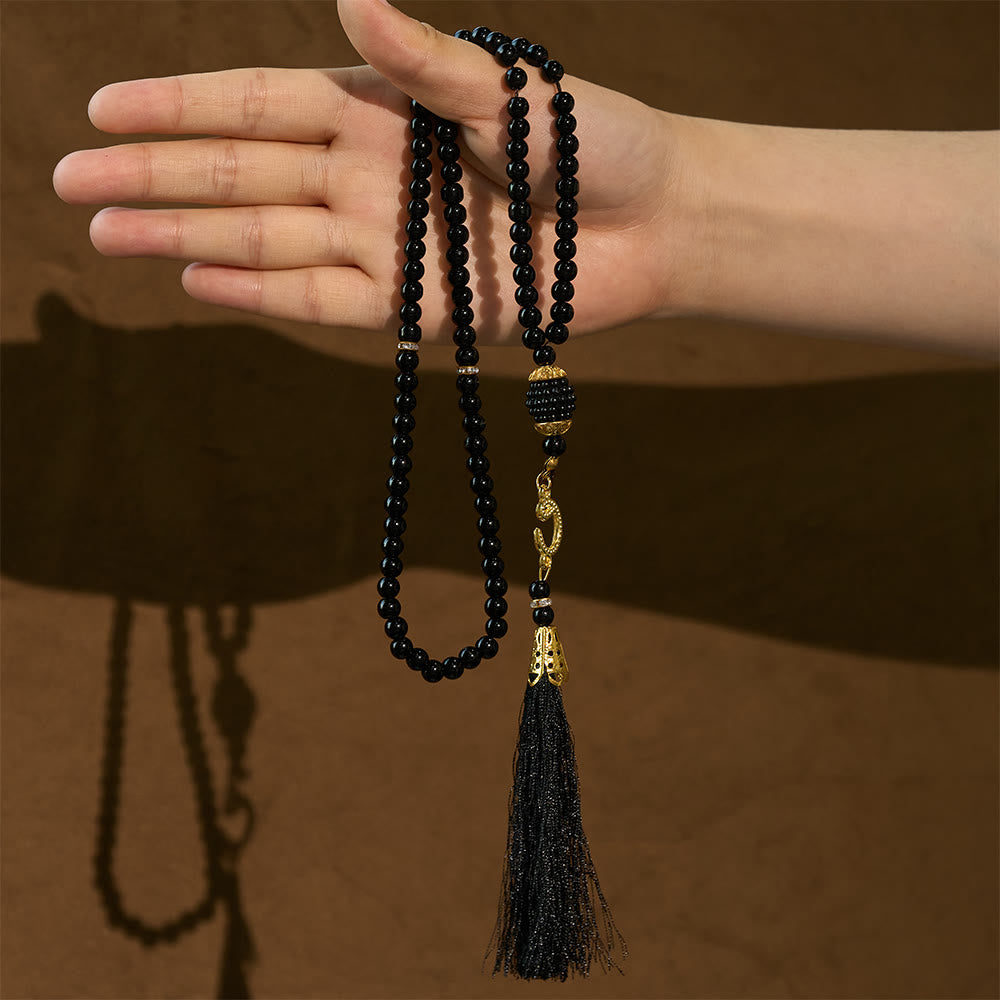 HilalHaven 6mm Round Faux Pearl Glass Tasbih with Tassel — Handcrafted Modern Minimalist Islamic Prayer Beads - image 21