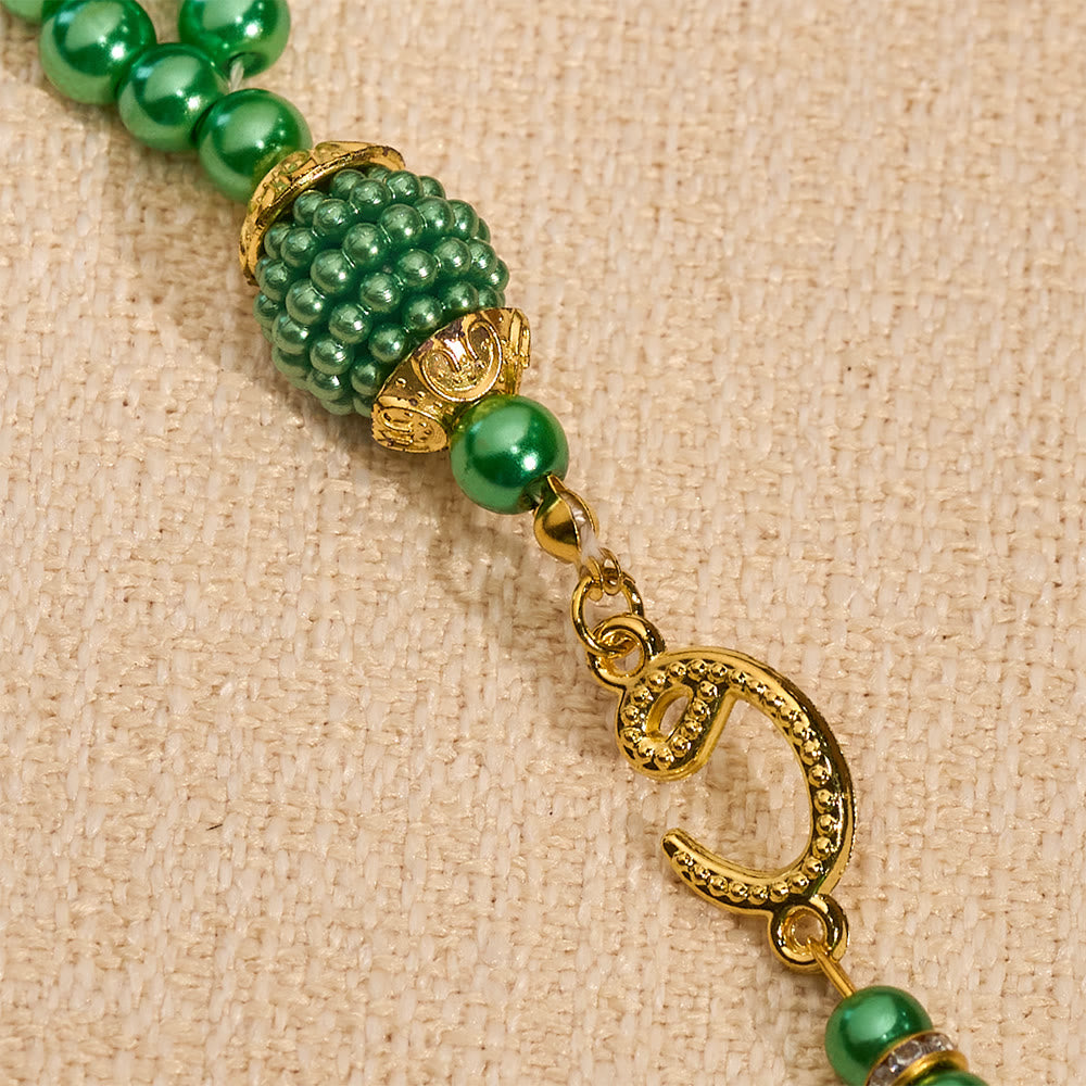 HilalHaven 6mm Round Faux Pearl Glass Tasbih with Tassel — Handcrafted Modern Minimalist Islamic Prayer Beads - image 4