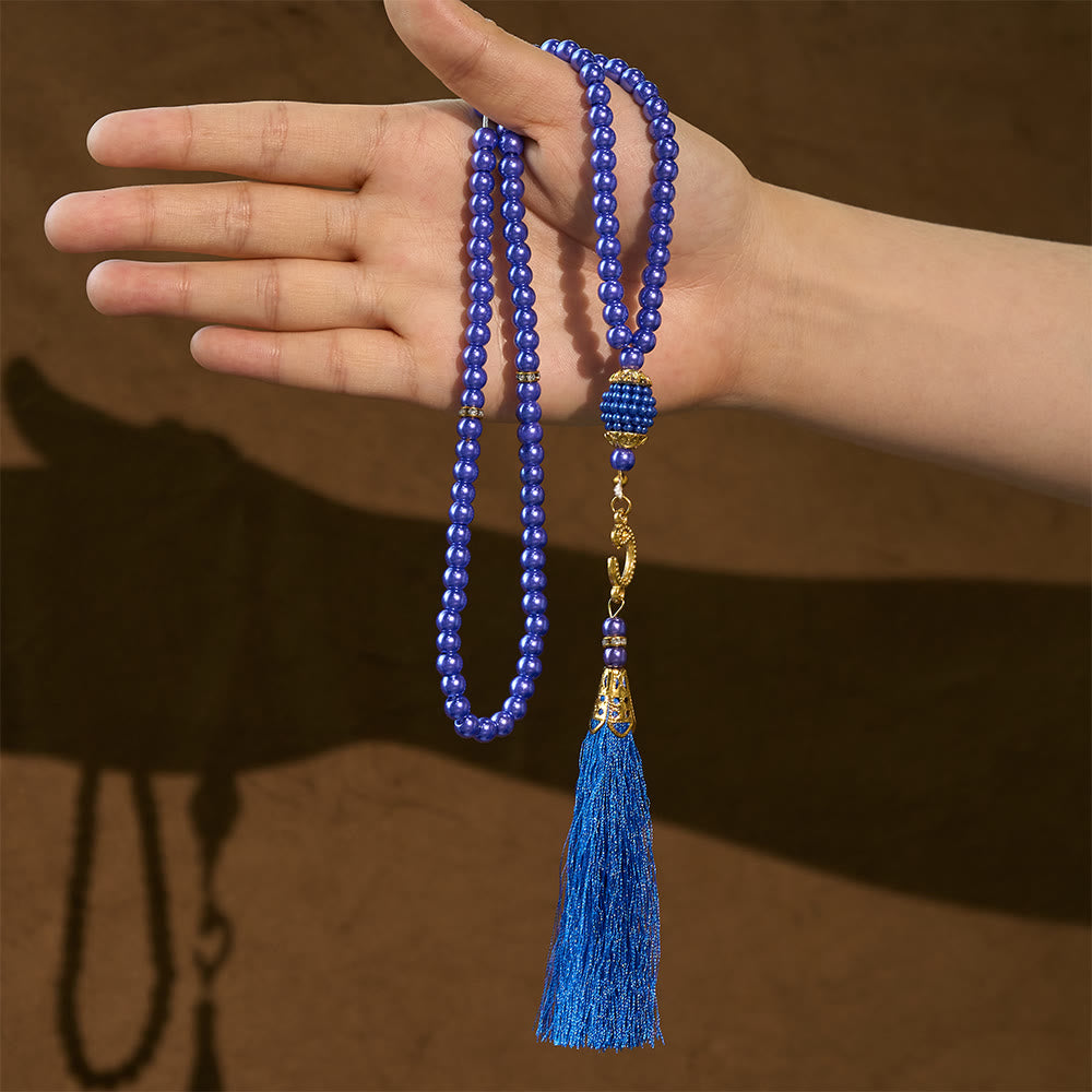 HilalHaven 6mm Round Faux Pearl Glass Tasbih with Tassel — Handcrafted Modern Minimalist Islamic Prayer Beads - image 19