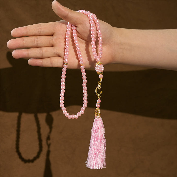 HilalHaven 6mm Round Faux Pearl Glass Tasbih with Tassel — Handcrafted Modern Minimalist Islamic Prayer Beads - image 31