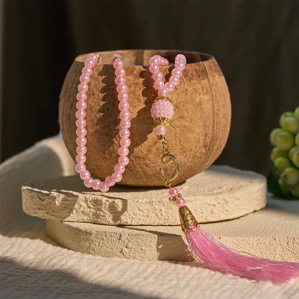 HilalHaven 6mm Round Faux Pearl Glass Tasbih with Tassel — Handcrafted Modern Minimalist Islamic Prayer Beads - image 30