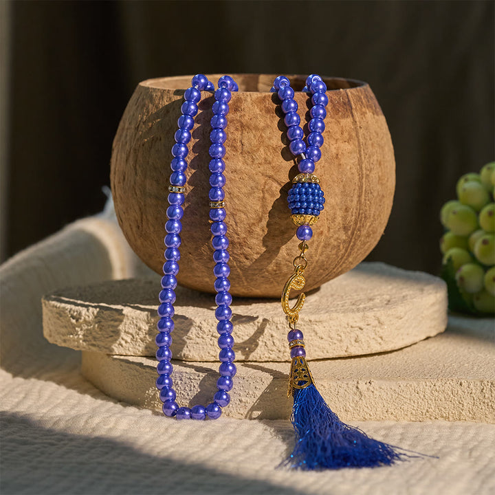 HilalHaven 6mm Round Faux Pearl Glass Tasbih with Tassel — Handcrafted Modern Minimalist Islamic Prayer Beads - image 17