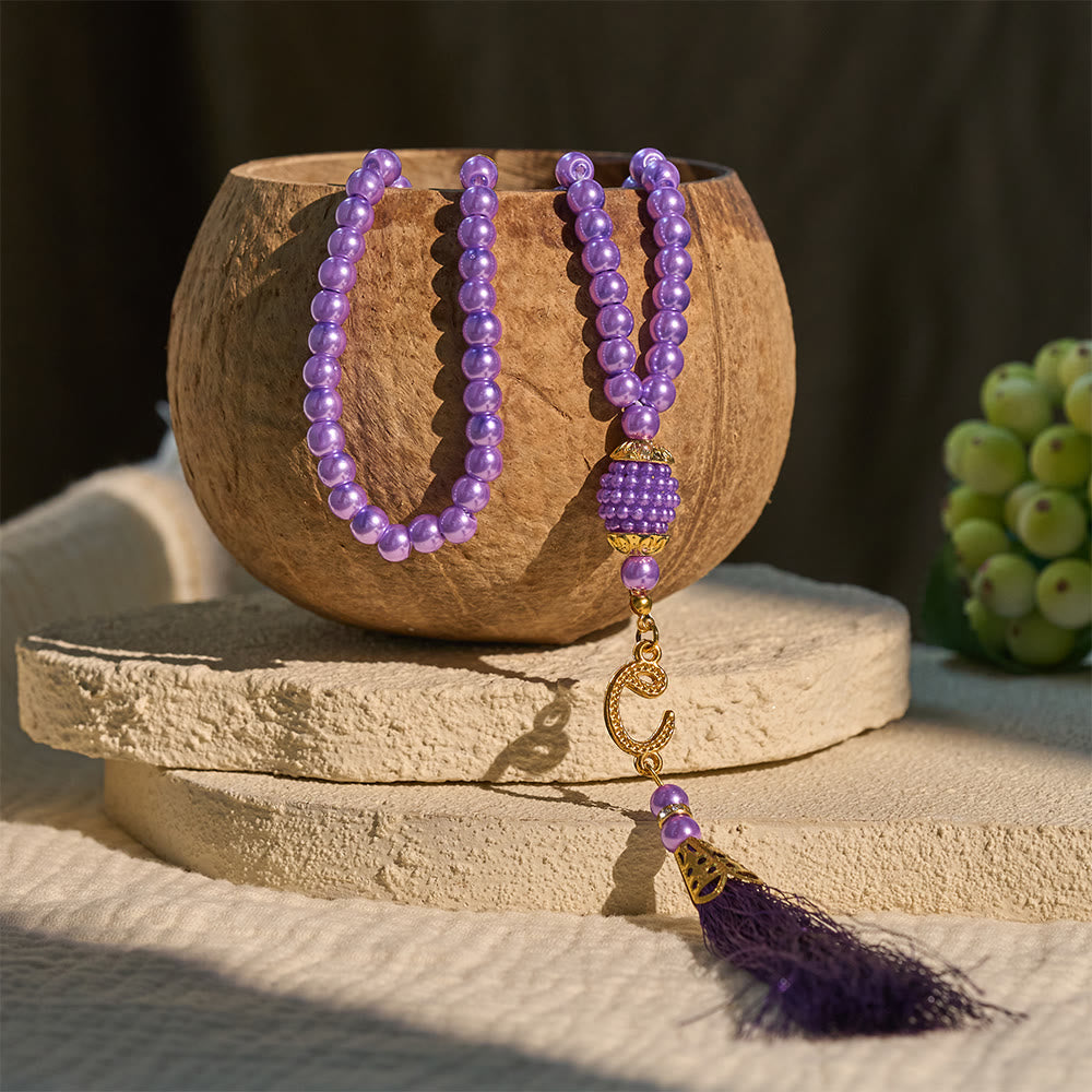 HilalHaven 6mm Round Faux Pearl Glass Tasbih with Tassel — Handcrafted Modern Minimalist Islamic Prayer Beads - image 26