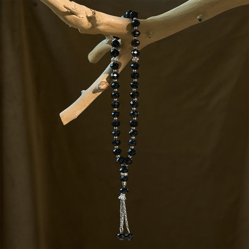 HilalHaven Faceted Crystal Glass 33 Beads Tasbih — Handcrafted Minimalist Islamic Prayer Beads - image 15