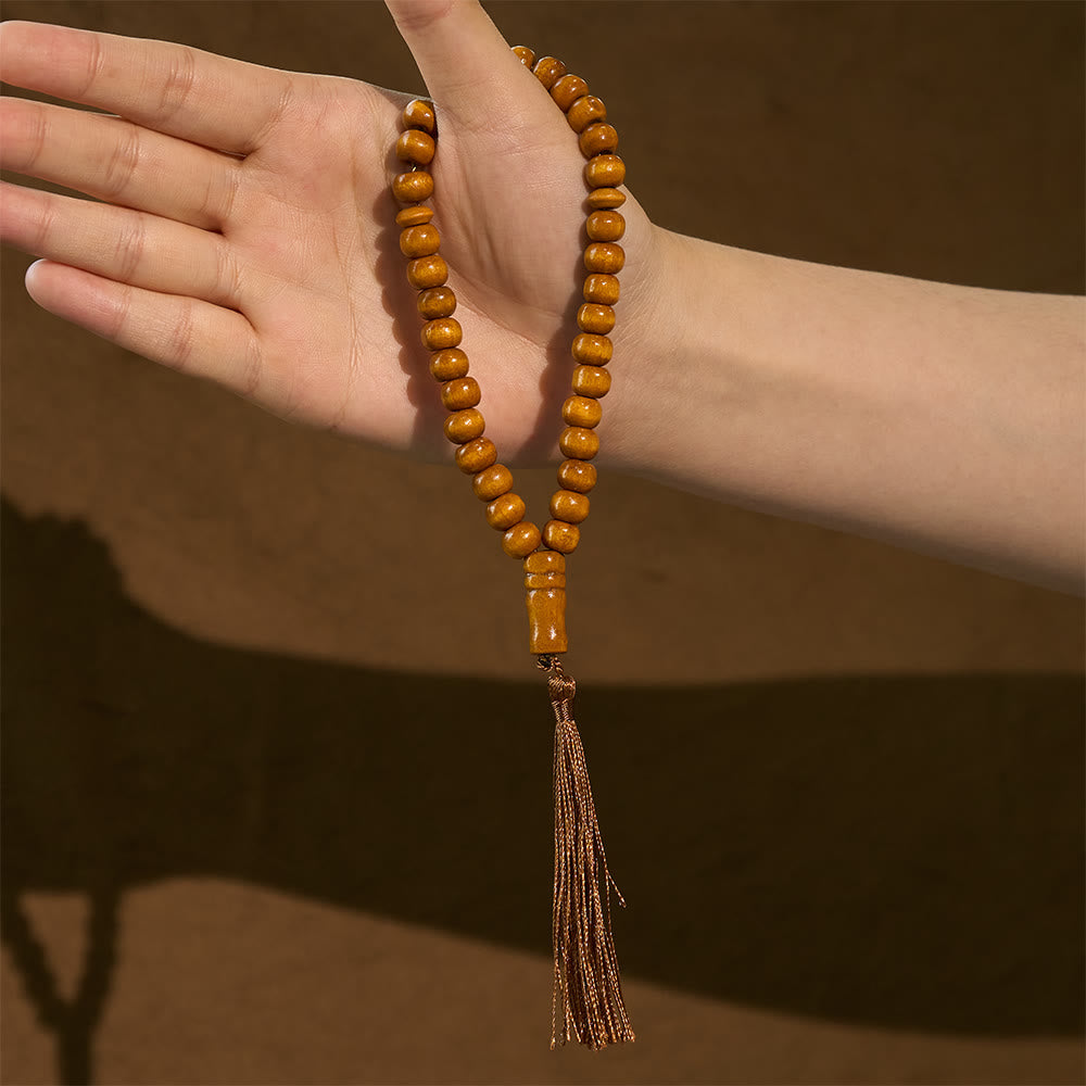 HilalHaven 8mm Round Natural Wood 33 Beads Tasbih — Handcrafted Cultural Prayer Beads with Tassel - image 2