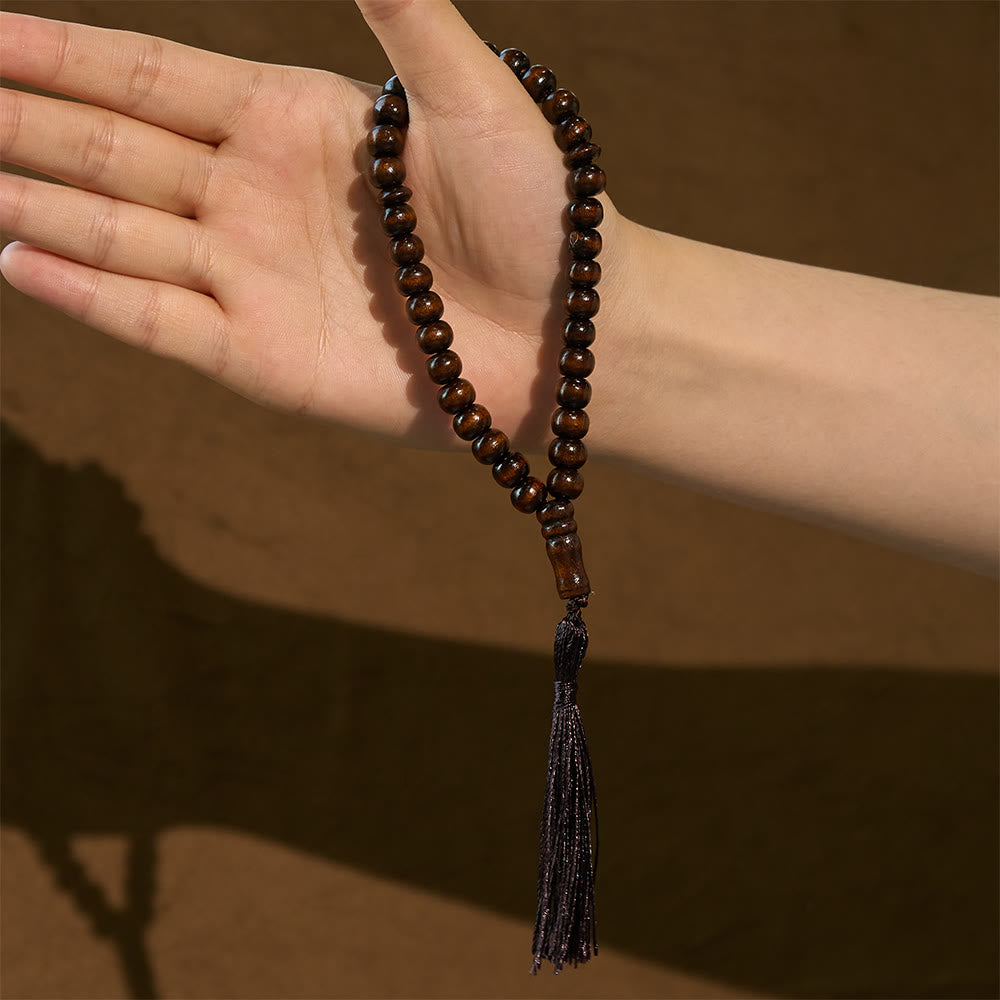 HilalHaven 8mm Round Natural Wood 33 Beads Tasbih — Handcrafted Cultural Prayer Beads with Tassel - image 7