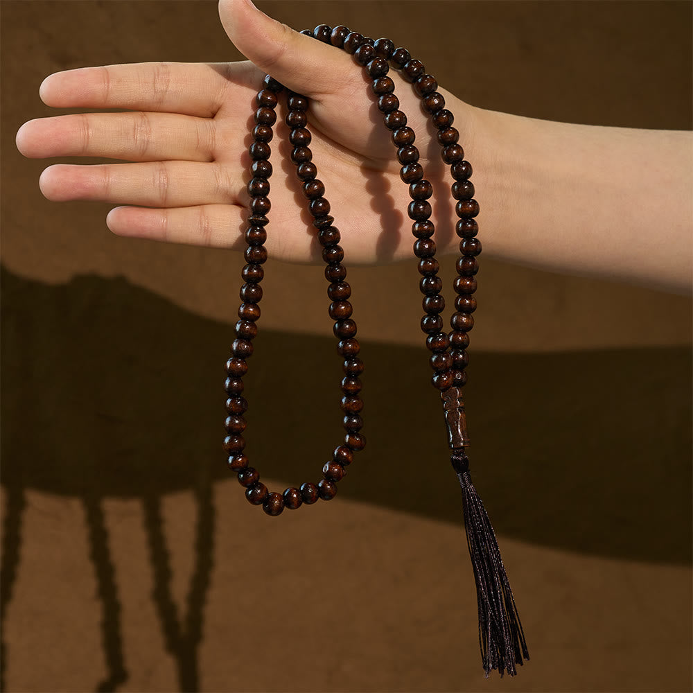 HilalHaven 8mm Round Natural Wood 33 Beads Tasbih — Handcrafted Cultural Prayer Beads with Tassel - image 15