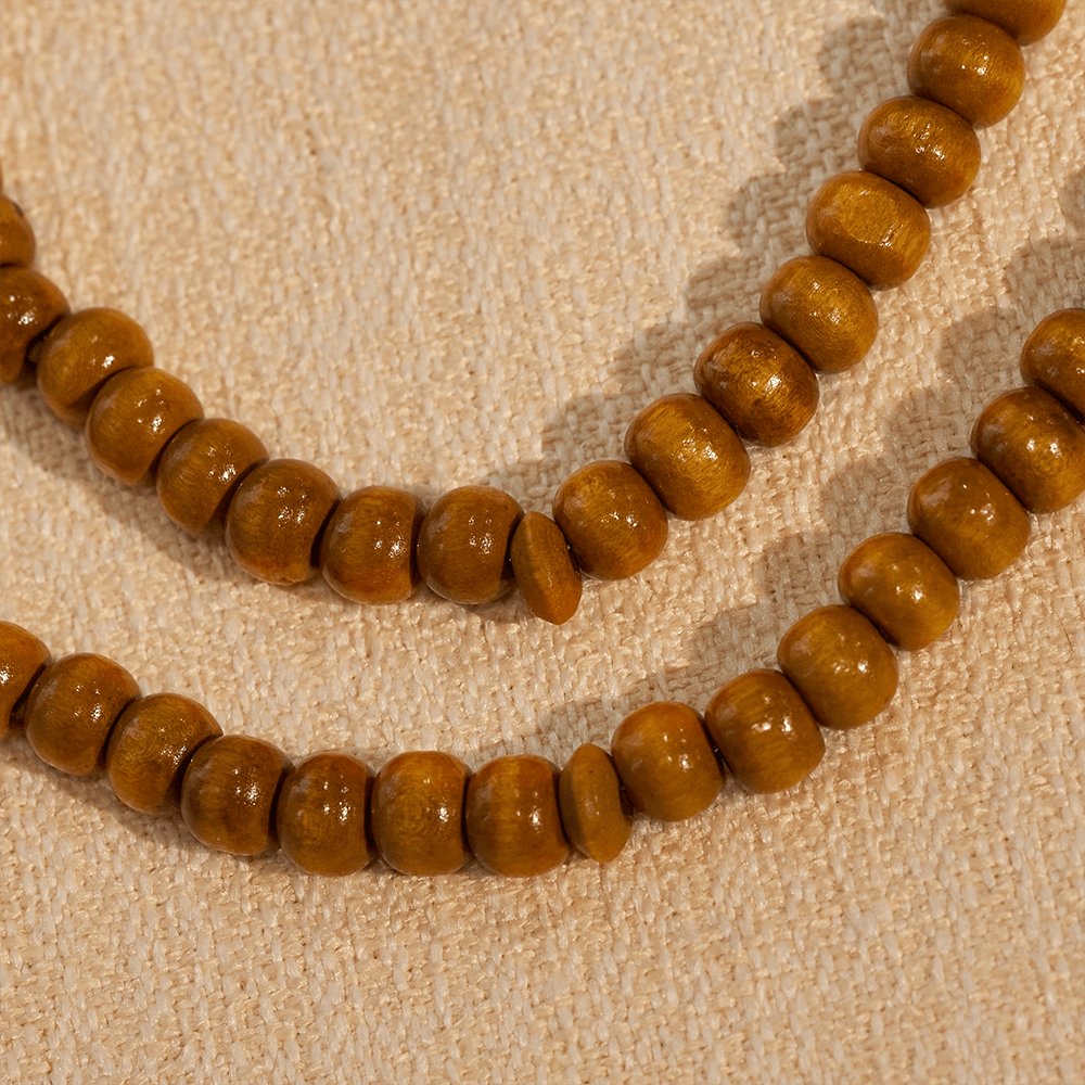 HilalHaven 8mm Round Natural Wood 33 Beads Tasbih — Handcrafted Cultural Prayer Beads with Tassel - image 3