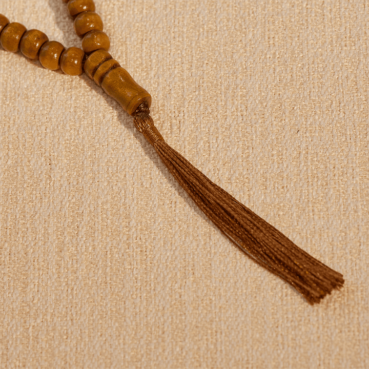 HilalHaven 8mm Round Natural Wood 33 Beads Tasbih — Handcrafted Cultural Prayer Beads with Tassel - image 4