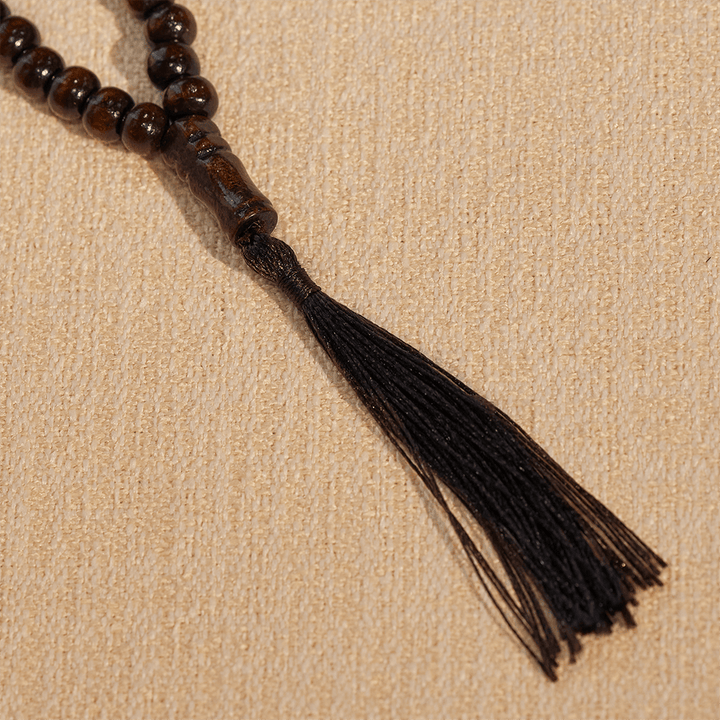 HilalHaven 8mm Round Natural Wood 33 Beads Tasbih — Handcrafted Cultural Prayer Beads with Tassel - image 14