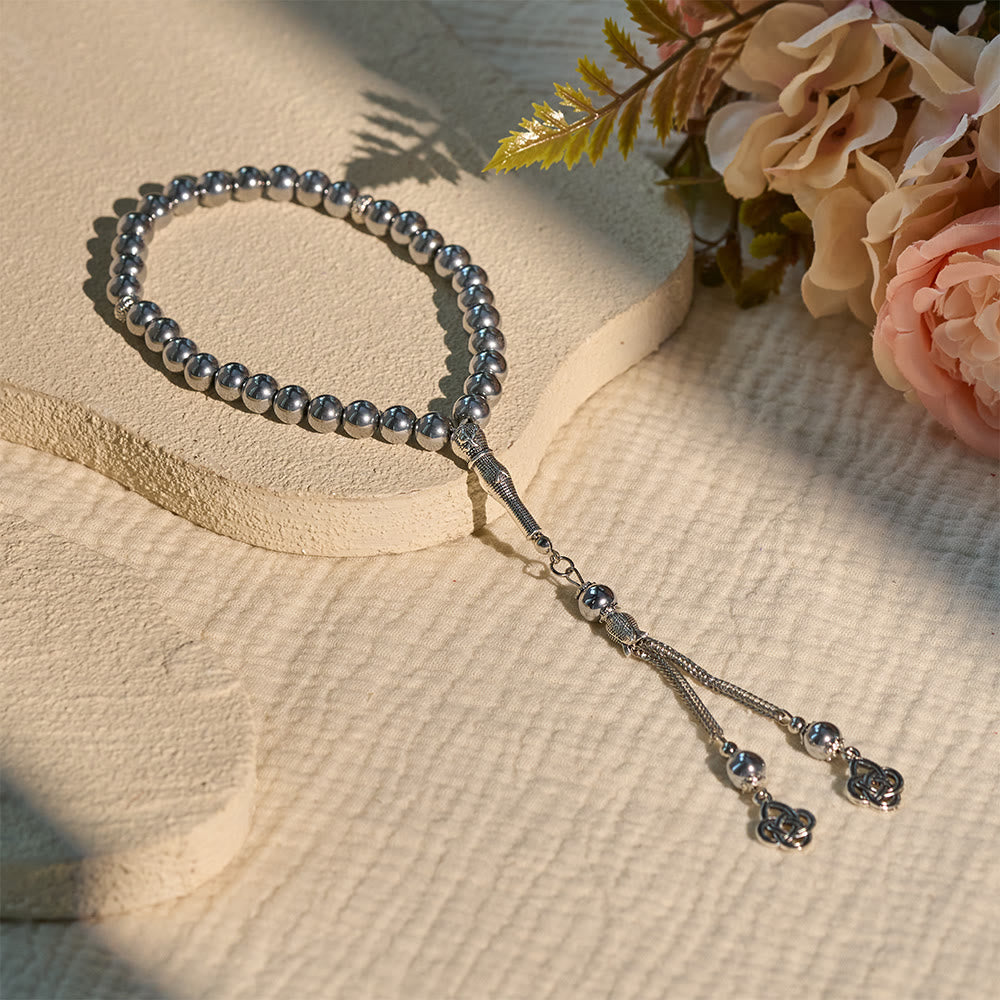 HilalHaven 8mm Round Gold Obsidian 45 Beads Tasbih — Handcrafted Ethnic Cultural Prayer Beads - image 1