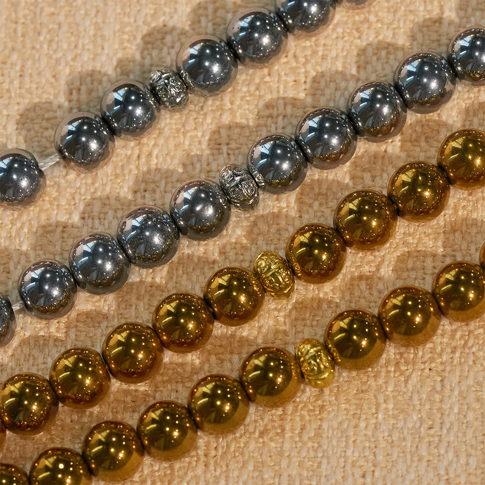 HilalHaven 8mm Round Gold Obsidian 45 Beads Tasbih — Handcrafted Ethnic Cultural Prayer Beads - image 5