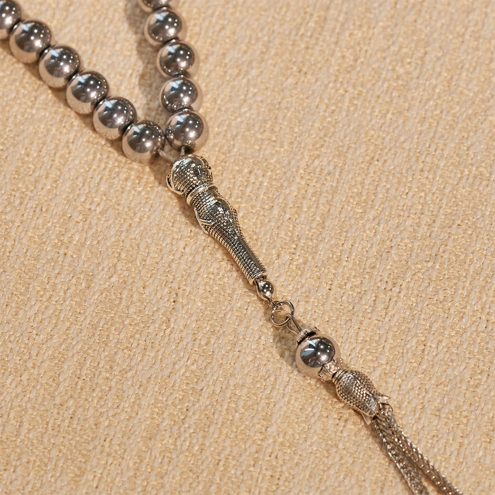 HilalHaven 8mm Round Gold Obsidian 45 Beads Tasbih — Handcrafted Ethnic Cultural Prayer Beads - image 3