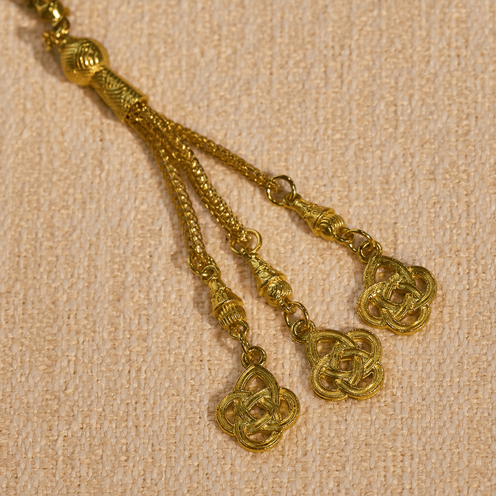 HilalHaven 8mm Round Gold Obsidian 45 Beads Tasbih — Handcrafted Ethnic Cultural Prayer Beads - image 10