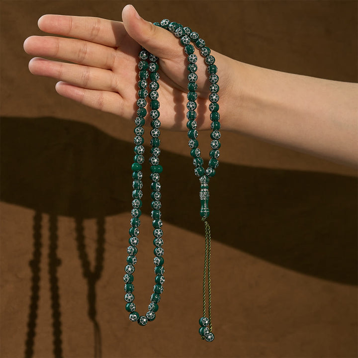 HilalHaven 8mm Round Plum Blossom Acrylic 99 Beads Tasbih — Handcrafted Minimalist Cultural Prayer Beads - image 21