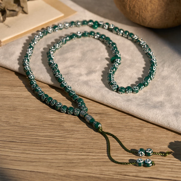 HilalHaven 8mm Round Plum Blossom Acrylic 99 Beads Tasbih — Handcrafted Minimalist Cultural Prayer Beads - Green - image 19