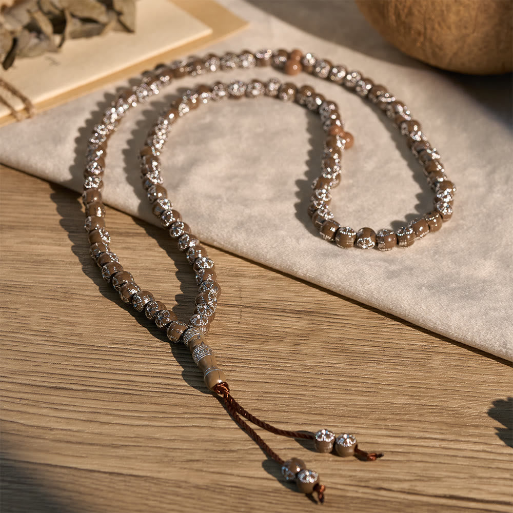 HilalHaven 8mm Round Plum Blossom Acrylic 99 Beads Tasbih — Handcrafted Minimalist Cultural Prayer Beads - Brown - image 10