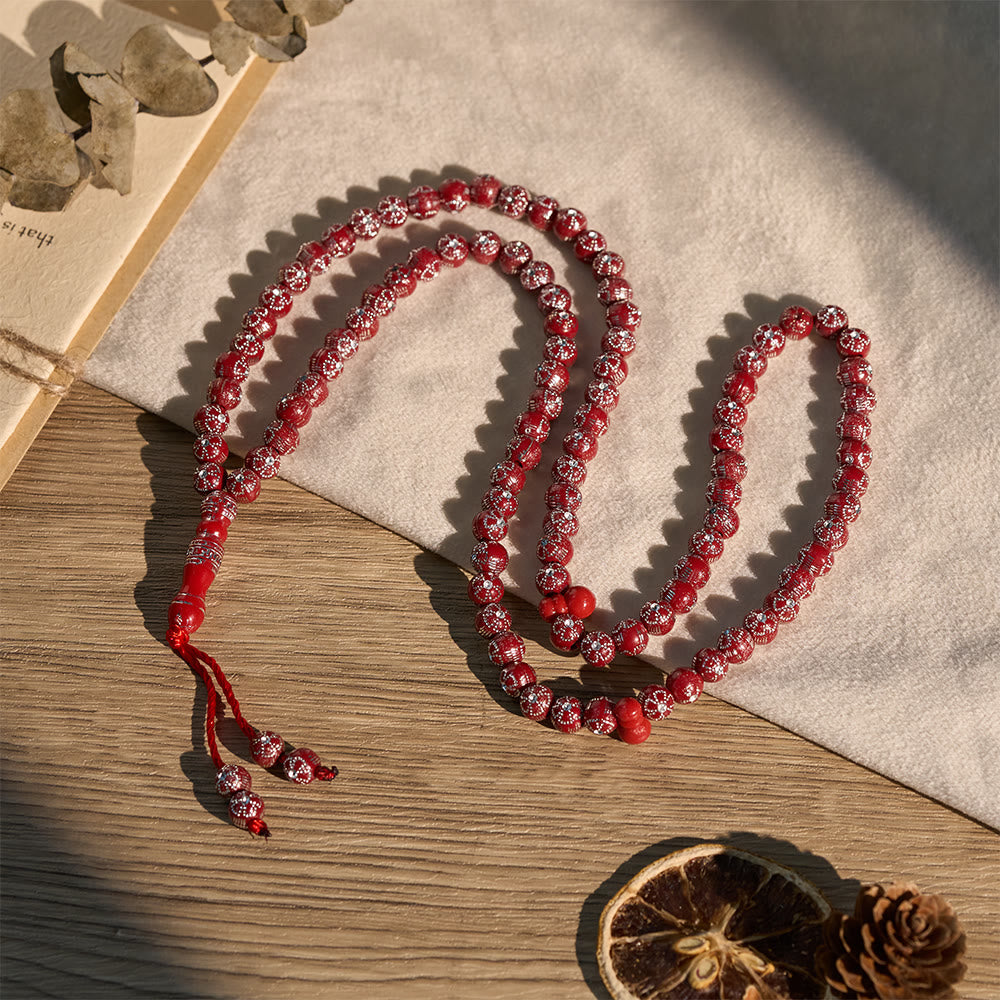 HilalHaven 8mm Round Plum Blossom Acrylic 99 Beads Tasbih — Handcrafted Minimalist Cultural Prayer Beads - Red - image 13