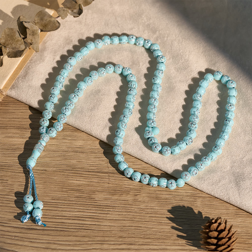 HilalHaven 8mm Round Plum Blossom Acrylic 99 Beads Tasbih — Handcrafted Minimalist Cultural Prayer Beads - image 1