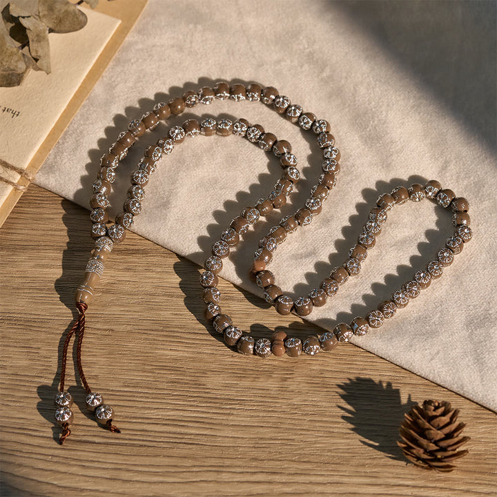 HilalHaven 8mm Round Plum Blossom Acrylic 99 Beads Tasbih — Handcrafted Minimalist Cultural Prayer Beads - image 11