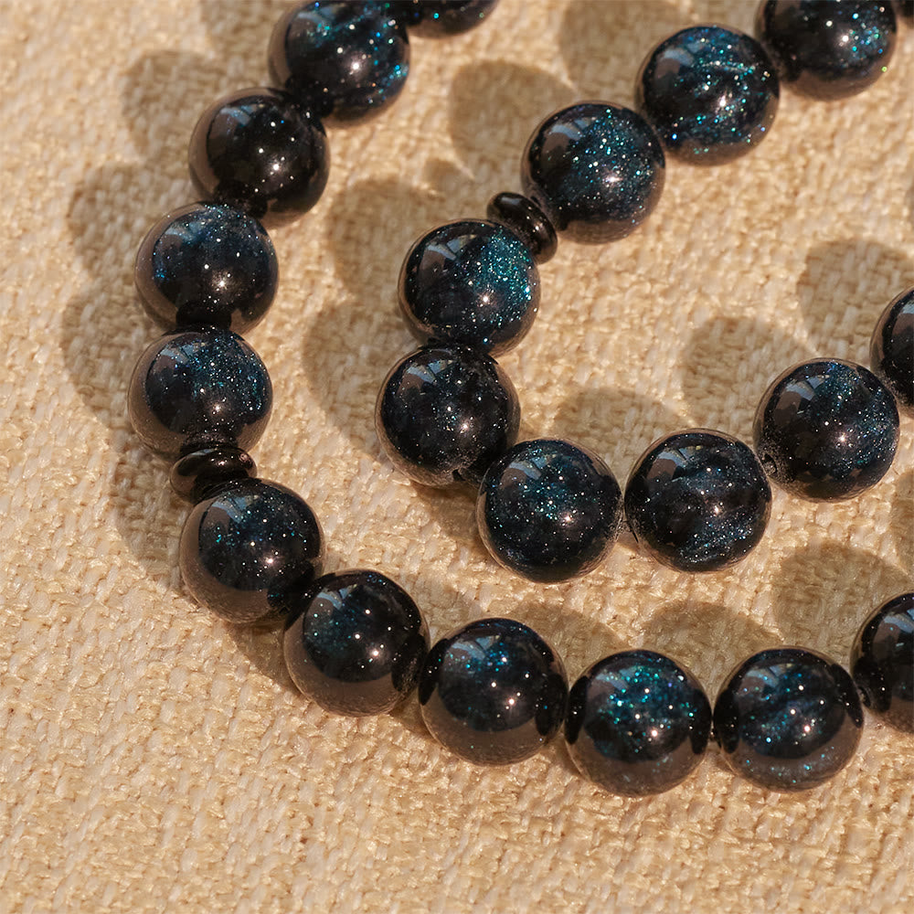 HilalHaven 10mm Round Starry Night Blue Resin 23 Beads Tasbih — Handcrafted Minimalist Cultural Prayer Beads - image 4