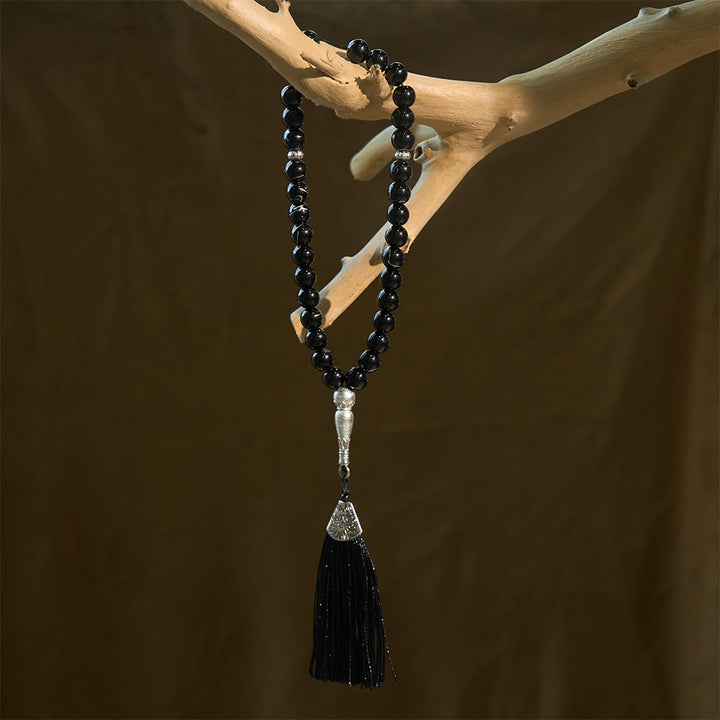 HilalHaven 10mm Round Glass 33 Beads Tasbih — Handcrafted Casted Cultural Prayer Beads with Tassel - image 4