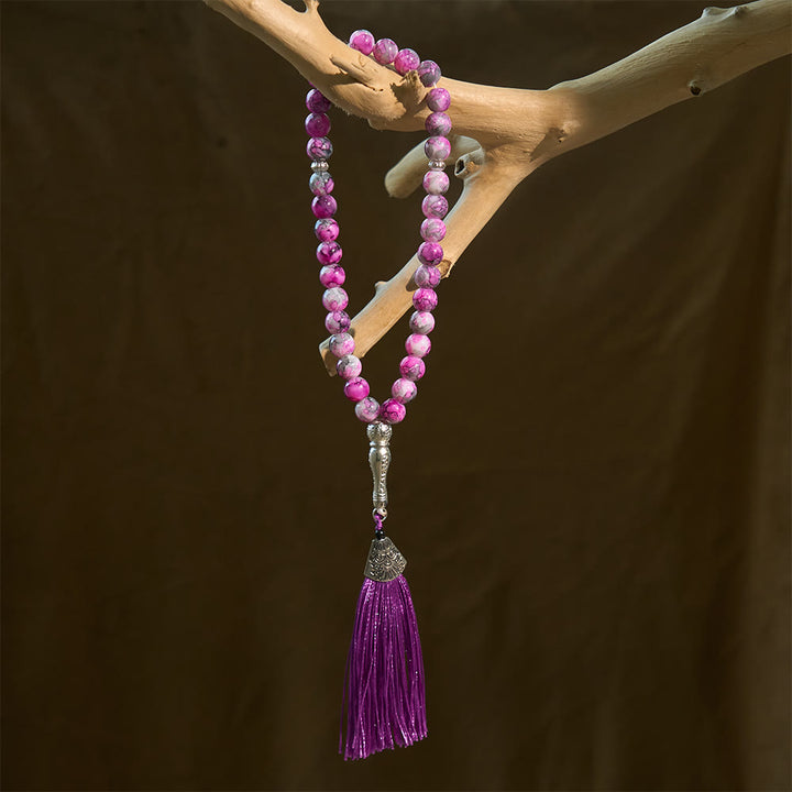 HilalHaven 10mm Round Glass 33 Beads Tasbih — Handcrafted Casted Cultural Prayer Beads with Tassel - image 7