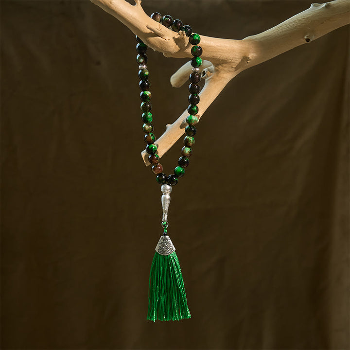 HilalHaven 10mm Round Glass 33 Beads Tasbih — Handcrafted Casted Cultural Prayer Beads with Tassel - image 11