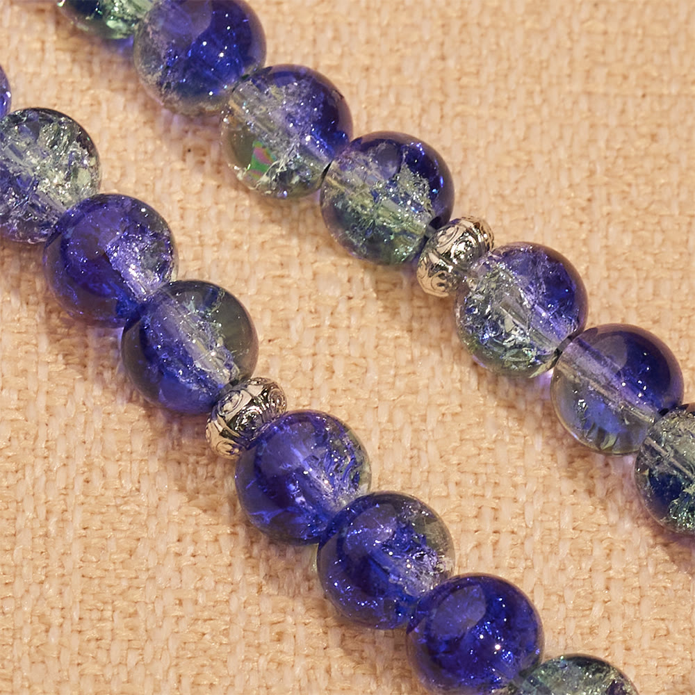 HilalHaven 10mm Round Crackle Glass 33 Beads Tasbih — Handcrafted Casted Modern Minimalist Cultural Prayer Beads - image 3