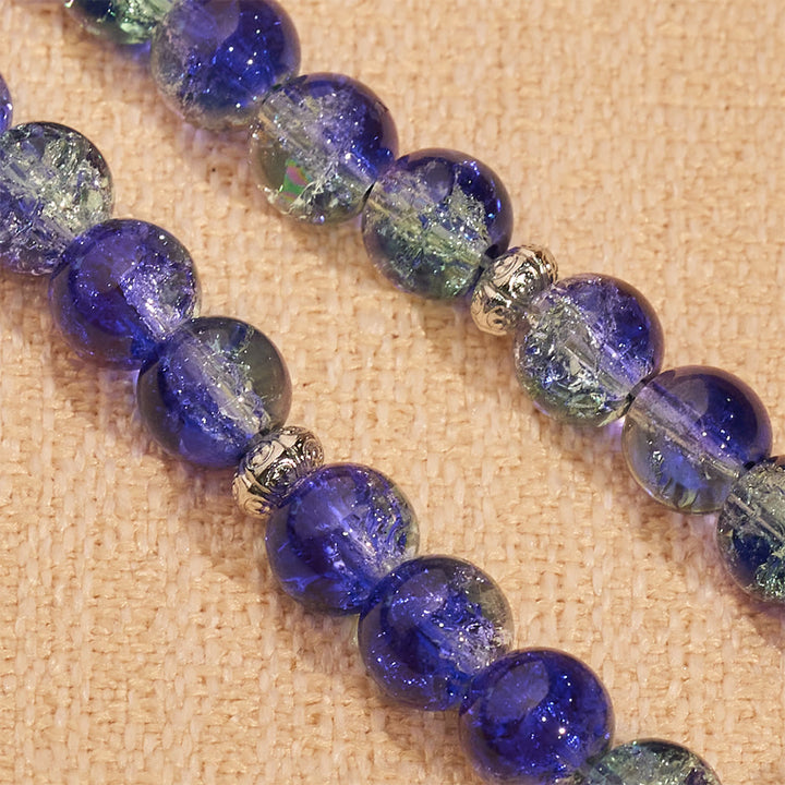HilalHaven 10mm Round Crackle Glass 33 Beads Tasbih — Handcrafted Casted Modern Minimalist Cultural Prayer Beads - image 3