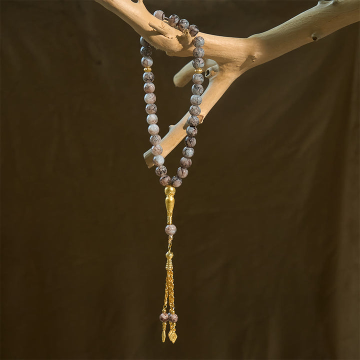 HilalHaven 10mm Round Speckled Glass 33 Beads Tasbih — Handcrafted Vintage Cultural Prayer Beads - image 14
