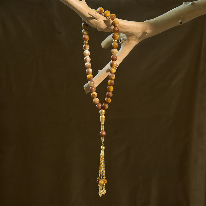 HilalHaven 10mm Round Speckled Glass 33 Beads Tasbih — Handcrafted Vintage Cultural Prayer Beads - image 7