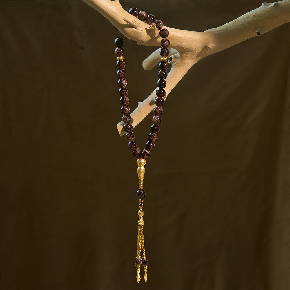 HilalHaven 10mm Round Speckled Glass 33 Beads Tasbih — Handcrafted Vintage Cultural Prayer Beads - image 17