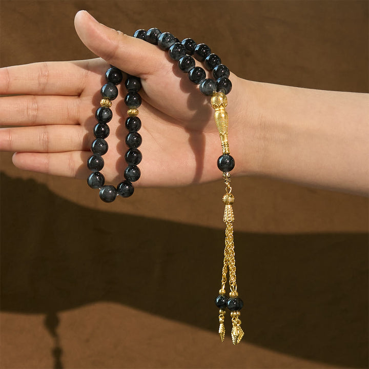 HilalHaven 10mm Round Speckled Glass 33 Beads Tasbih — Handcrafted Vintage Cultural Prayer Beads - image 20