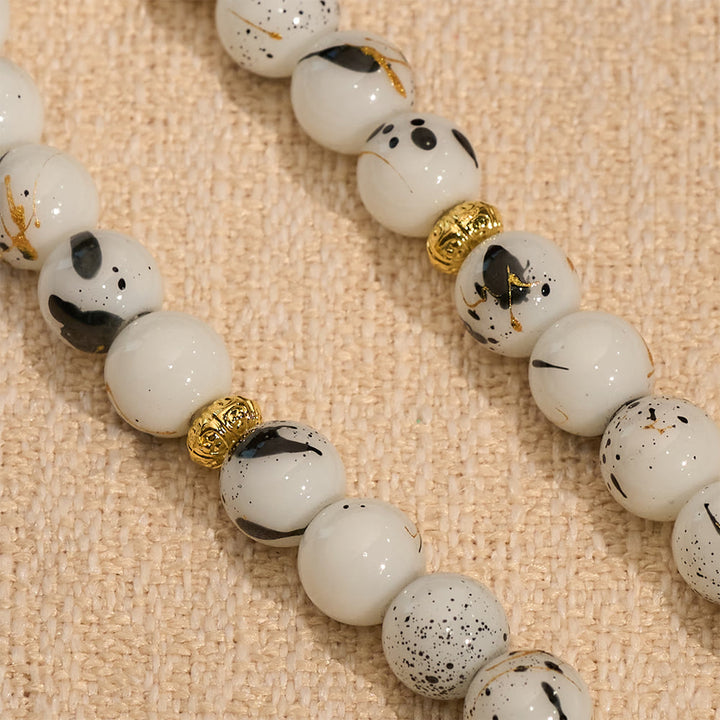 HilalHaven 10mm Round Speckled Glass 33 Beads Tasbih — Handcrafted Vintage Cultural Prayer Beads - image 3