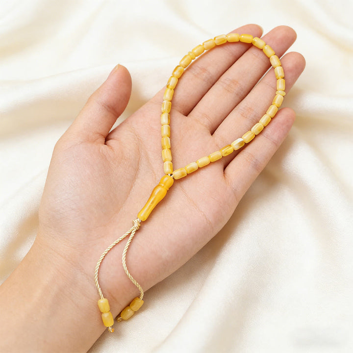 HilalHaven 33 Beads Minimalist Chinese Style Acrylic Prayer Beads——Barrel Shape Grounding Tasbih for Daily Mindfulness - image 4