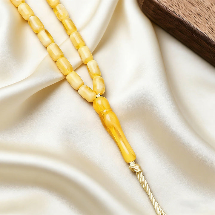 HilalHaven 33 Beads Minimalist Chinese Style Acrylic Prayer Beads——Barrel Shape Grounding Tasbih for Daily Mindfulness - image 5