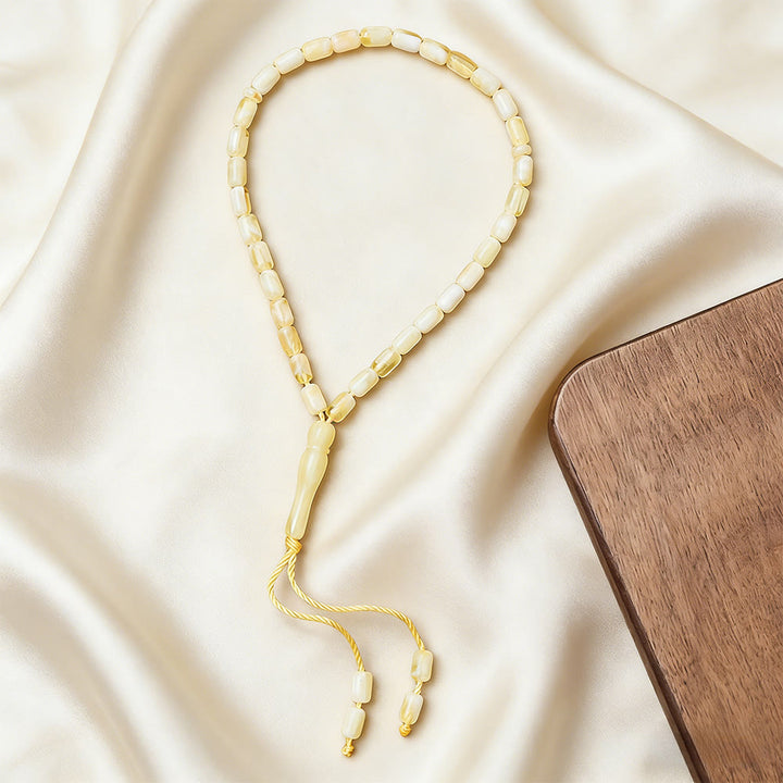 HilalHaven 33 Beads Minimalist Chinese Style Acrylic Prayer Beads——Barrel Shape Grounding Tasbih for Daily Mindfulness - image 2