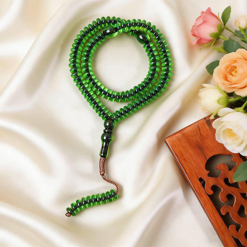 HilalHaven 99 Beads Acrylic Tasbih, Minimalist Daily Grounding Beads for Mindfulness - Green - image 0