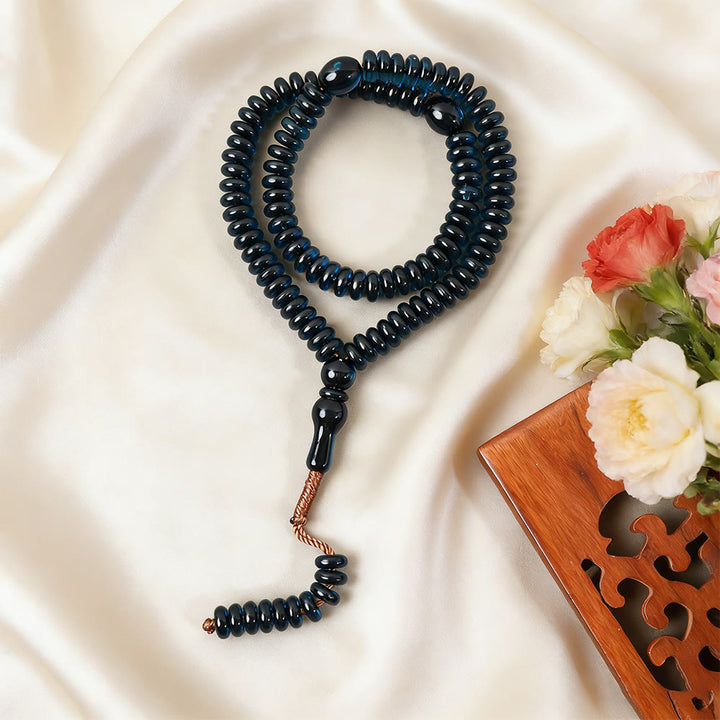 HilalHaven 99 Beads Acrylic Tasbih, Minimalist Daily Grounding Beads for Mindfulness - Dark Blue - image 5