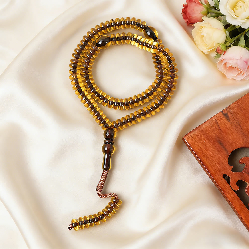 HilalHaven 99 Beads Acrylic Tasbih, Minimalist Daily Grounding Beads for Mindfulness - Dark Yellow - image 6