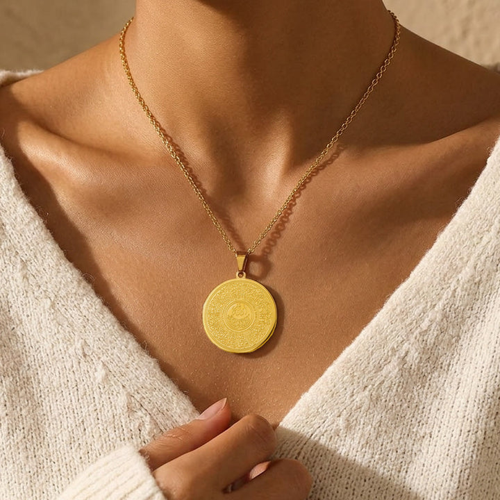 HilalHaven Concentric Verses of Allah Pendant Necklace — Polished Stainless Steel - image 6