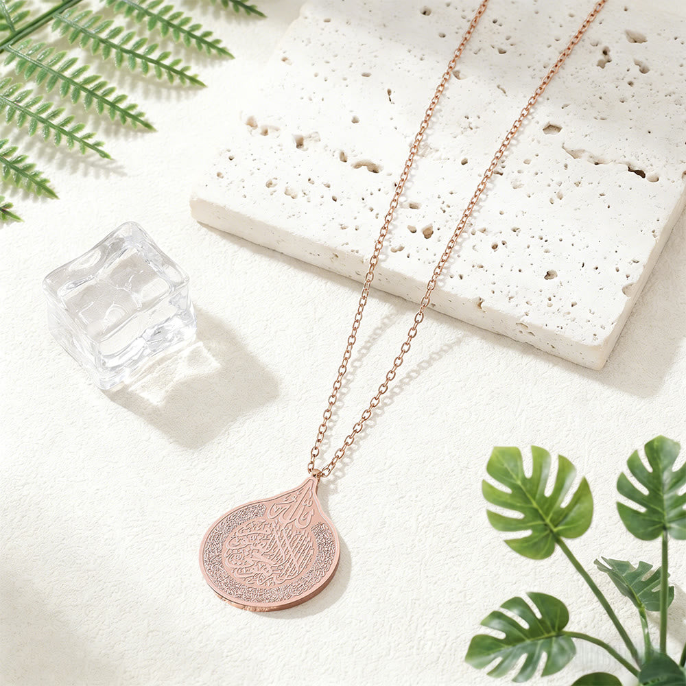 HilalHaven Gourd Shape Titanium Steel Pendant Necklace, Minimalist Teardrop Pendant Necklace, Luxury Dainty Everyday Wear Jewelry - Rose Golden - image 0