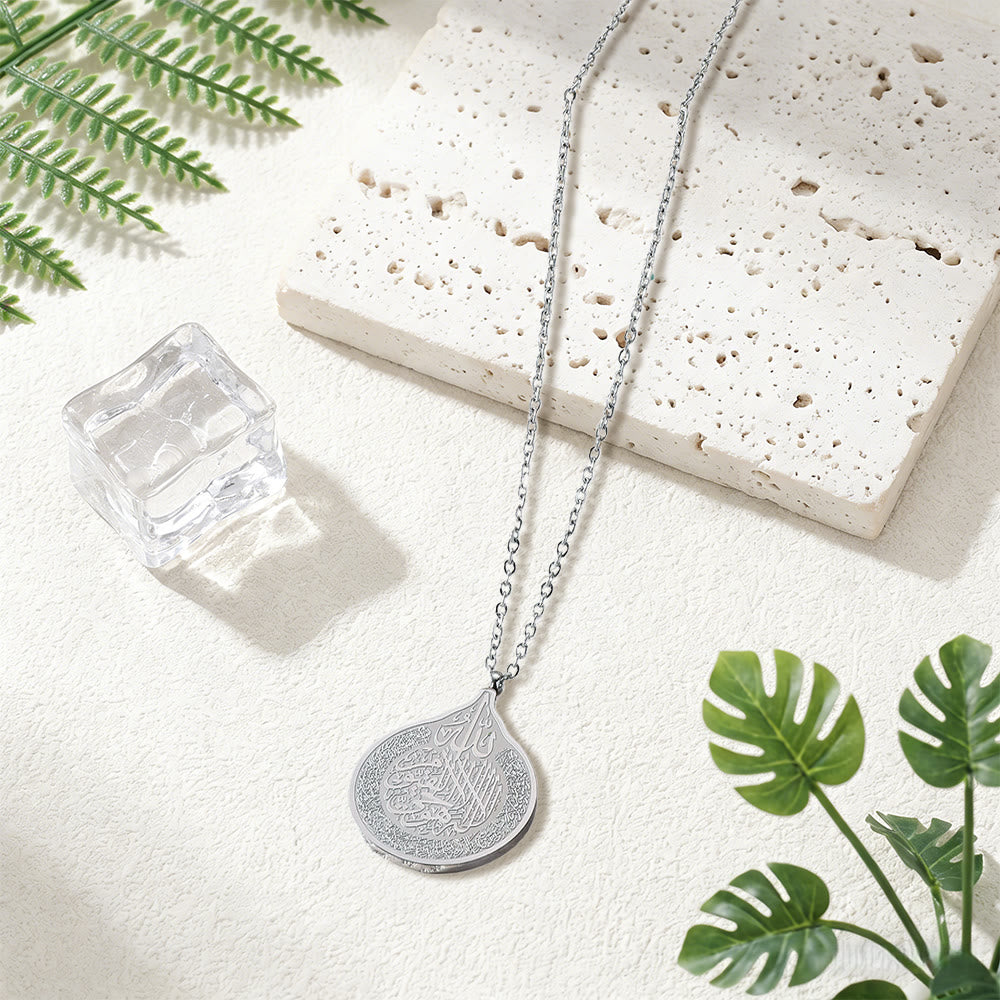 HilalHaven Gourd Shape Titanium Steel Pendant Necklace, Minimalist Teardrop Pendant Necklace, Luxury Dainty Everyday Wear Jewelry - Silver - image 1